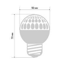 Лампа светодиодная, диаметр 50мм, Е27, 10 LED, 1Вт, БЕЛЫЙ, прозрачная колба, 24В, постоянное напряжение NEON-NIGHT