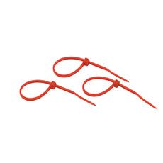 Хомут-стяжка нейлоновая REXANT 100x2,5 мм, красная, упаковка 25 шт.