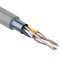 REXANT Кабель витая пара F/UTP, категория 5e, PVC, 2PR, 24AWG, внутренний, многожильный, серый, 305 м