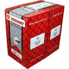 REXANT Кабель витая пара F/UTP, категория 5e, PVC, 2PR, 24AWG, внутренний, серый, 305 м