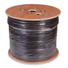 REXANT Кабель витая пара U/UTP, категория 5, PE, 10PR, 24AWG, внешний, черный, 305 м