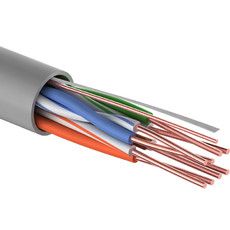 Кабель витая пара U/UTP, категория 5e, PVC, 4PR, 24AWG, внутренний, серый, 25 м REXANT 