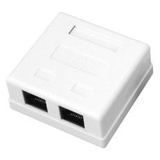 Розетка компьютерная внешняя, 2-порта RJ-45 (8P8C), UTP неэкранированная, категория 5e REXANT