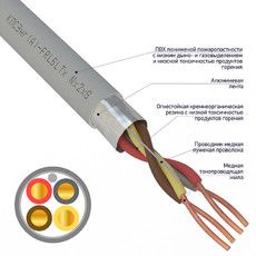 Кабель огнестойкий REXANT КПСЭнг(А)-FRLSLTx 2x2x0,35 мм², бухта 200 м