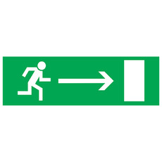 Наклейка эвакуационный знак «Направление к эвакуационному выходу направо» 150х300 мм REXANT
