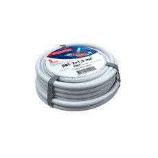 Провод соединительный ПВС 2x1,5 мм², белый, длина 5 метров, ГОСТ 7399-97  REXANT