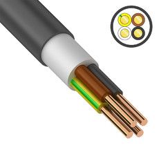 Кабель силовой медный ВВГнг(А)-LS 4x4 мм² 100 м, ГОСТ 31996-2012, ТУ 16.К71-310-2001