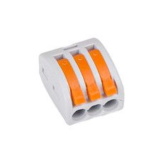 Универсальная клемма СМК 222-413, 3-проводная серая 0,08-2,5/4 мм² (блистер 5 шт./уп.) REXANT