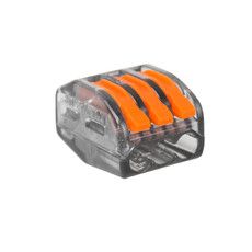 Универсальная клемма СМК 222-413, 3-проводная прозрачная 0,08-2,5/4 мм² (блистер 5 шт./уп.) REXANT