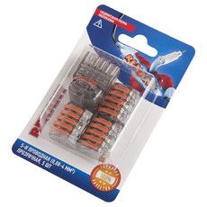 Универсальная клемма СМК 222-415, 5-проводная прозрачная 0,08-2,5/4 мм² (блистер 5 шт./уп.) REXANT