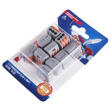 Универсальная клемма СМК 222-413, 3-проводная серая 0,08-2,5/4 мм² (блистер 10 шт./уп.) REXANT