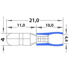Разъем штекерный изолированный штекер 4 мм 1.5-2.5 мм² (РШи-п 2.5-4/РШИп 2-5-4) синий REXANT
