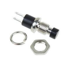 Выключатель-кнопка металл 220V 2А (2с) OFF-(ON) Ø7.2 черная Micro (RWD-301, PBS-10B) REXANT