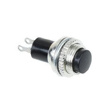Выключатель-кнопка металл 220V 2А (2с) OFF-(ON) Ø10.2 черная Mini (RWD-213) REXANT
