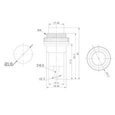 Выключатель-кнопка металл 220V 2А (2с) OFF-(ON) Ø10.2 синяя Mini (RWD-213) REXANT