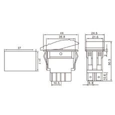 Выключатель клавишный 12V 35А (4с) ON-OFF зеленый с подсветкой (RK1-06N) REXANT