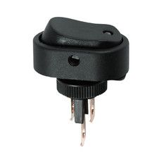 Выключатель клавишный 12V 30А (3с) ON-OFF черный ОВАЛ с зеленой LED подсветкой (RWB-523, ASW-20D) REXANT