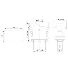 Переключатель клавишный 250V 3А (3с) ON-ON красный Micro (RWB-102) REXANT
