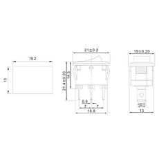 Переключатель клавишный 250V 6А (3с) ON-ON черный Mini (RWB-202, SC-768) REXANT