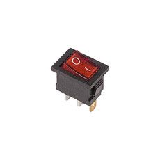 Выключатель клавишный 250V 6А (3с) ON-OFF красный с подсветкой Mini (RWB-206, SC-768) REXANT