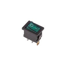 Выключатель клавишный 250V 6А (3с) ON-OFF зеленый с подсветкой Mini (RWB-206, SC-768) REXANT