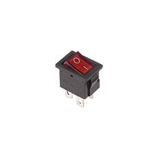 Выключатель клавишный 250V 6А (4с) ON-OFF красный с подсветкой Mini (RWB-207, SC-768) REXANT