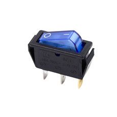 Выключатель клавишный 250V 15А (3с) ON-OFF синий  с подсветкой (RWB-404, SC-791, IRS-101-1C)  REXANT