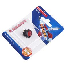 Выключатель клавишный круглый 250V 3А (3с) ON-OFF красный  с подсветкой  Micro  (RWB-106, SC-214)  REXANT (в упак. 1шт.)