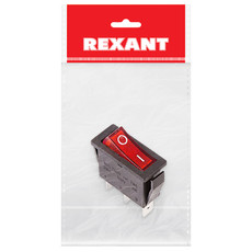 Выключатель клавишный 250V 15А (3с) ON-OFF красный  с подсветкой (RWB-404, SC-791, IRS-101-1C)  REXANT Индивидуальная упаковка 1 шт