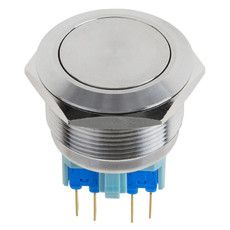 Кнопка  антивандальная Ø25 Б/Фикс (ON)-OFF плоская (A-25-С1) REXANT (в упак. 1шт.)