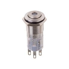 Кнопка  антивандальная Ø16 12В Фикс (5с) ON-OFF/OFF-ON синяя  REXANT