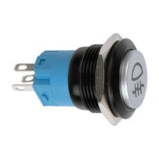 Кнопка  антивандальная Ø19 Фикс 12В (2с) ON-OFF зеленая (Противотуманки)  REXANT