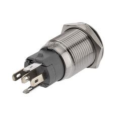 Кнопка  антивандальная Ø16 12В Б/Фикс (5с) (ON)-OFF/(OFF)-ON синяя (A-16-C4) REXANT (в упак. 1шт.)