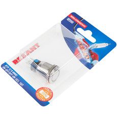 Кнопка  антивандальная Ø19 12В Фикс (5с) ON-OFF/OFF-ON подсв/красная  REXANT (в упак. 1шт.)