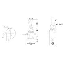 Тумблер 12V 20А (3c) ON-OFF однополюсный с красной LED подсветкой (ASW-07D) REXANT