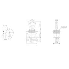 Тумблер 250V 10А (3c) ON-OFF-ON однополюсный Mini (ASW-23) REXANT
