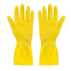 Перчатки латексные хозяйственные универсальные М (желтые)