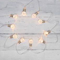 Гирлянда светодиодная Лампочки 10 LED, 1.5 м, прозрачный ПВХ, теплый белый цвет свечения, 2 х АА (батарейки не в комплекте) NEON-NIGHT