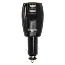 Универсальное ЗУ-трансформер авто+сетевое 2 USB цвет черный (2х1000 mA)c индикатором, блистер