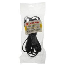 Шнур сетевой, вилка - евроразъем C7, кабель 2x0,5 мм², длина 5 метров (PE пакет) REXANT