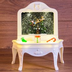 Декоративный светильник Столик с эффектом снегопада, подсветкой и новогодней мелодией