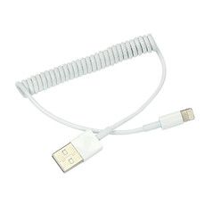 USB-Lightning кабель для iPhone/PVC/spiral/white/1m/REXANT