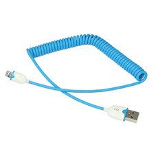 USB-Lightning кабель для iPhone/PVC/spiral/blue/1m/REXANT