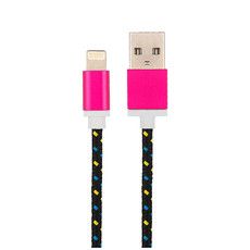 USB-Lightning кабель для iPhone/nylon/black-blue-yellow/1m/REXANT