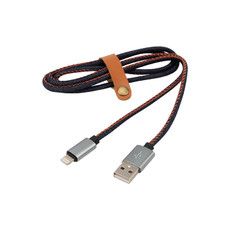Кабель USB-Lightning для iPhone/2,4A/nylon/denim/1m/REXANT
