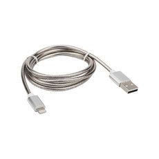 USB-Lightning кабель для iPhone/metall/steel color/1m/REXANT
