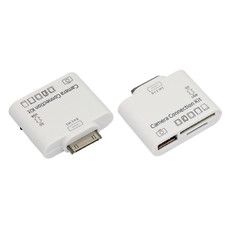Адаптер для iPhone 4 на USB, SD, microSD для переноса фото белый