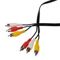 Шнур REXANT 3 RCA - 3 RCA, 5 м, черный (10 шт./уп.)