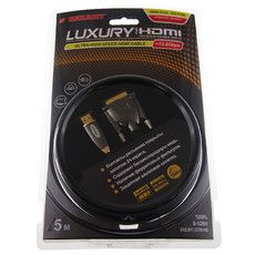 Шнур HDMI - DVI-D с фильтрами, длина 5 метров, шелк 24K (GOLD Luxury) (блистер) REXANT 
