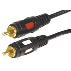 Шнур 2 RCA - 2 RCA, длина 1,5 метра, черный (GOLD) REXANT